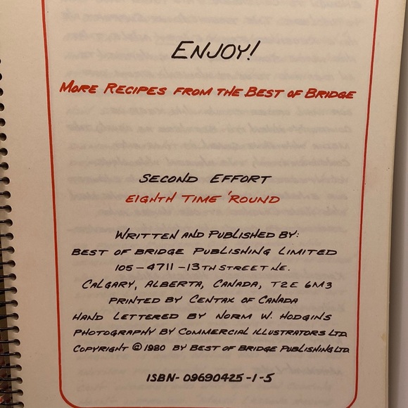 Enjoy More Recipes From The Best of Bridge 1980 Vintage Spiral Bound - Picture 7 of 10